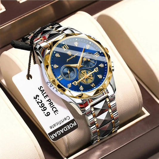 Buraq Shahad luminous water resistant chronograph watch